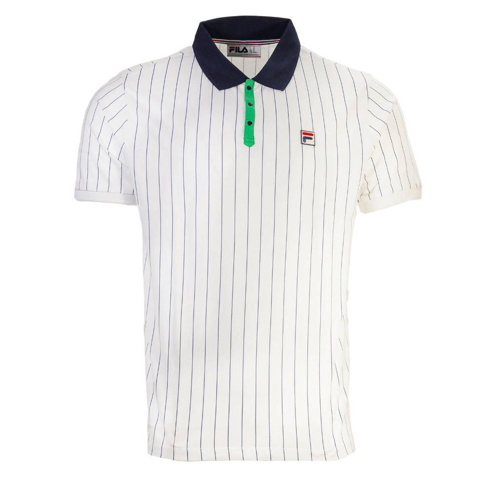 Fila Classic Vintage BB1 Striped Polo Shirt White