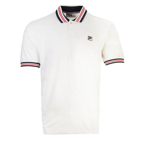 Fila Bold Tipped Pique Polo Shirt White Thumbnail 1