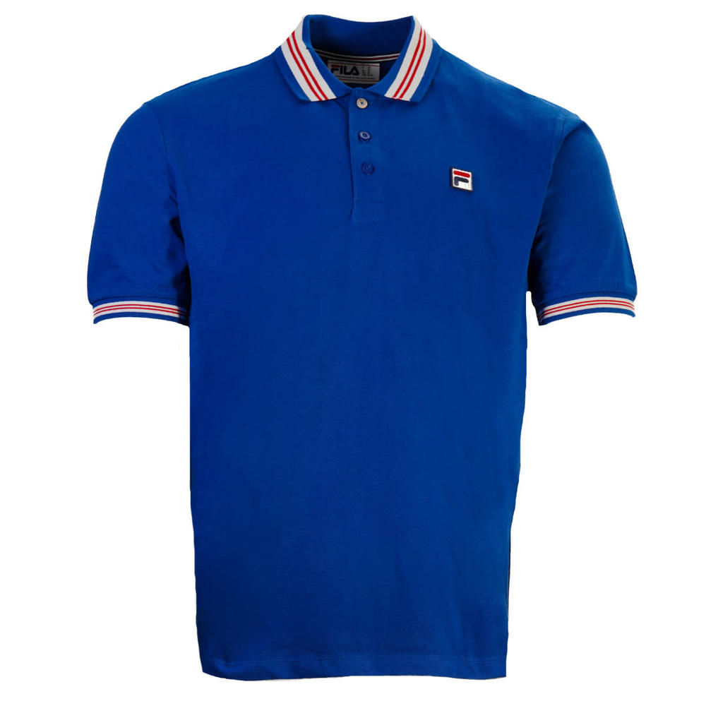 Fila Bold Tipped Pique Polo Shirt Bright Blue