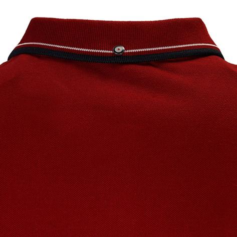 Ben Sherman Tipped Pique Polo Shirt Red Thumbnail 3