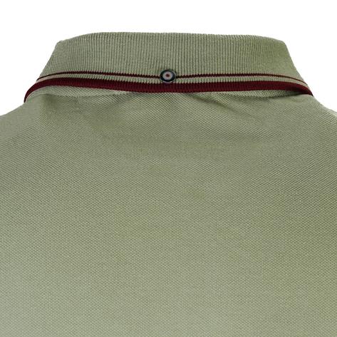 Ben Sherman Tipped Pique Polo Shirt Sage Thumbnail 3