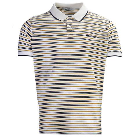 Ben Sherman Hori Stripe Pique Polo Shirt White