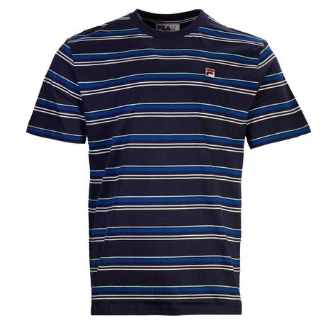 Fila Yarn Dyed Stripe T Shirt Navy Thumbnail 1