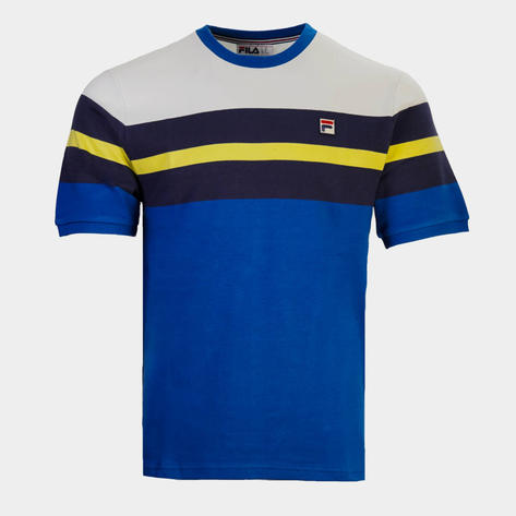 Fila Colour Block Stripe T Shirt Bright Blue Thumbnail 1