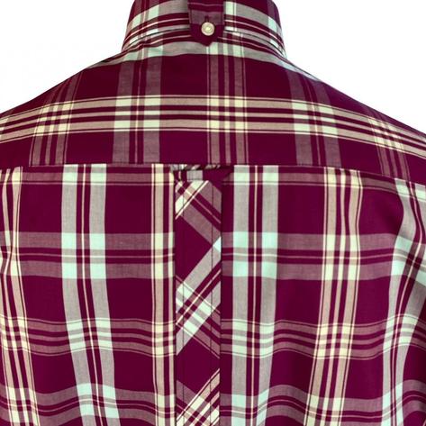 Trojan Records Windowpane Check Shirt With Pocket Square Port Thumbnail 4