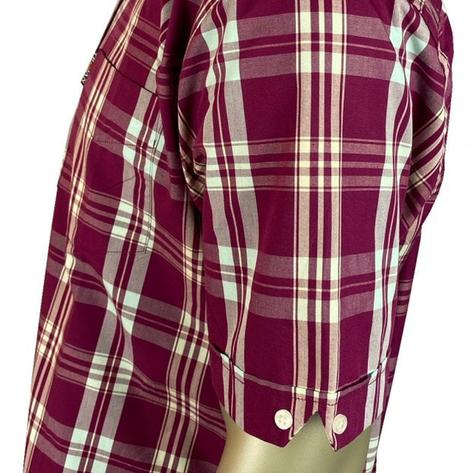 Trojan Records Windowpane Check Shirt With Pocket Square Port Thumbnail 5