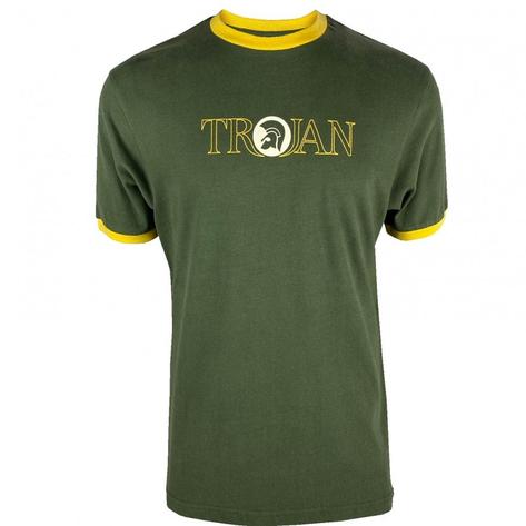 Trojan Records Outline Print Logo T-Shirt Olive Thumbnail 1