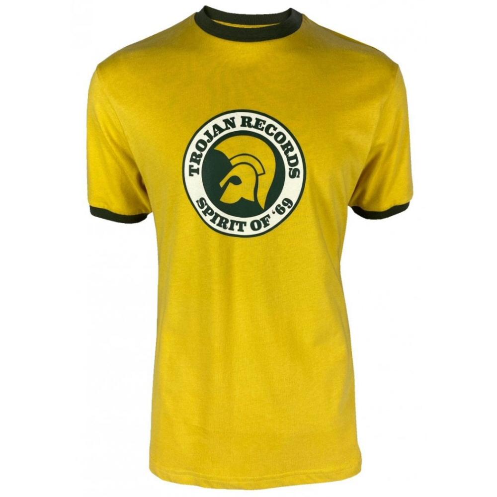 Trojan Records Spirit Of '69 Print Ringer T-Shirt Mustard