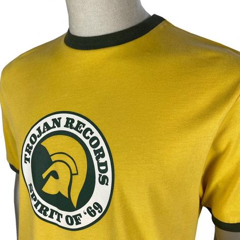 Trojan Records Spirit Of '69 Print Ringer T-Shirt Mustard Thumbnail 2