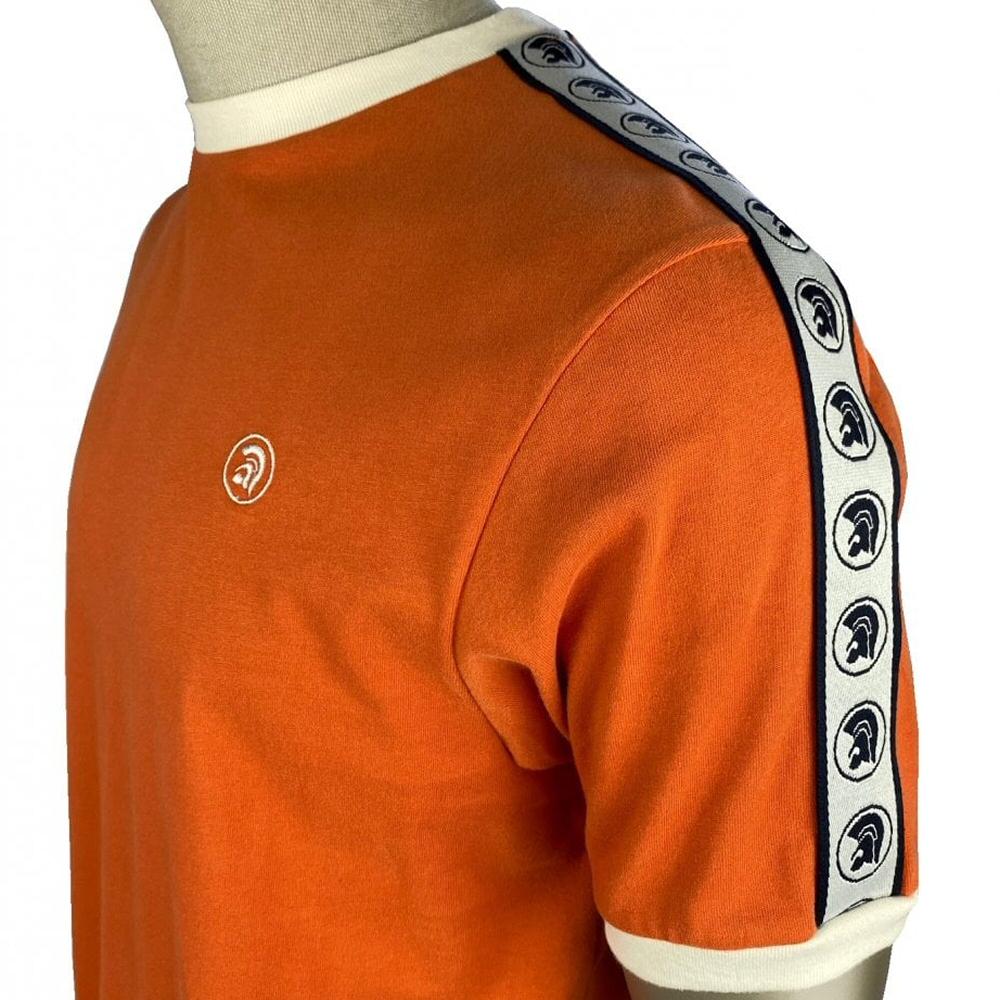 Trojan Records Woven Tape Stripe Sleeve T-Shirt Orange