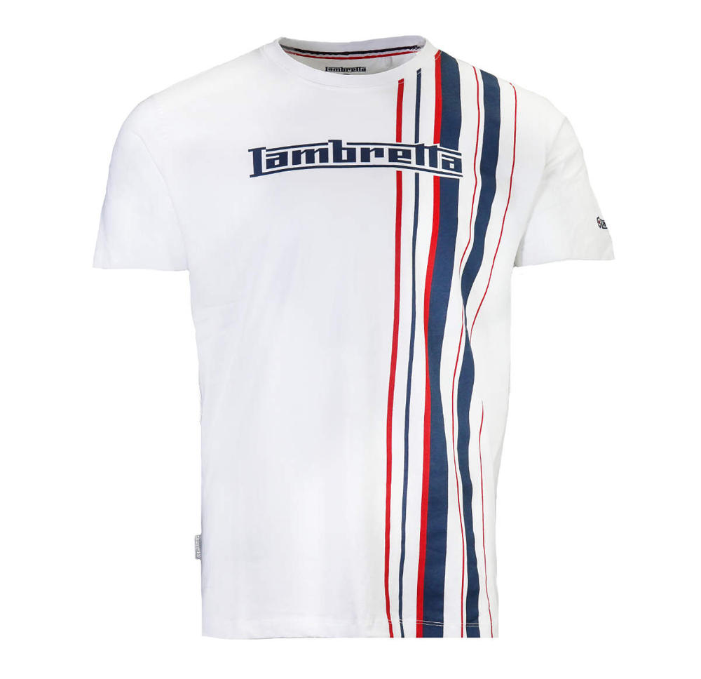 Lambretta Racing Stripe T Shirt White