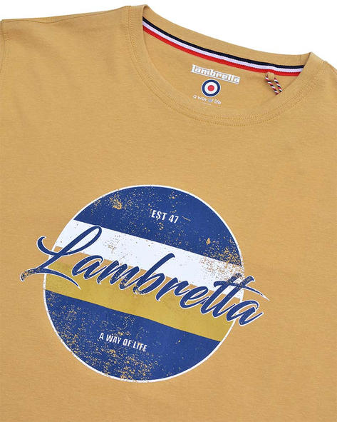 Lambretta Vintage Print T Shirt Sand Thumbnail 2