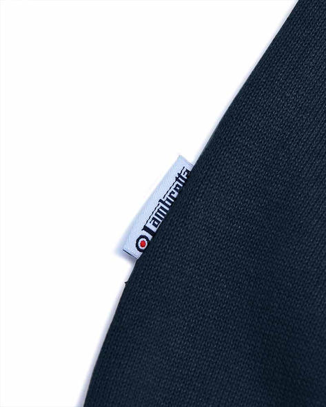 Lambretta Fine Gauge Knit Tipped Polo Navy Blue Thumbnail 4