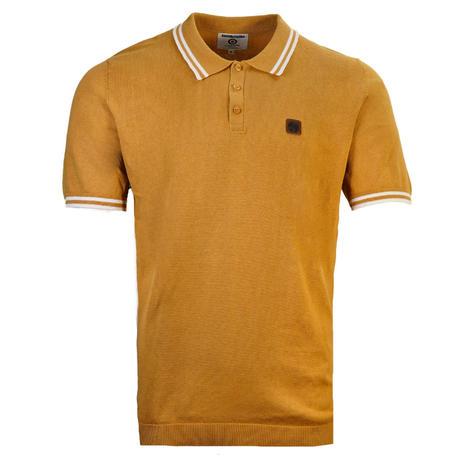 Lambretta Fine Gauge Knit Tipped Polo Sand Thumbnail 1