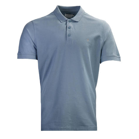 Farah Organic Cotton Pique Polo Shirt Faded Blue