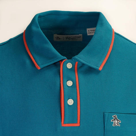 Original Penguin The Earl Pique Polo Shirt Aqua Thumbnail 2