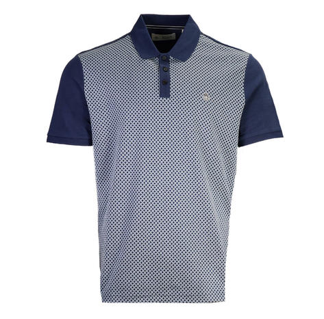 Original Penguin Retro Jacquard Front Polo Shirt Blue Thumbnail 1