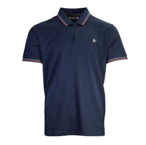 Original Penguin Zip Neck Tipped Polo Shirt Navy