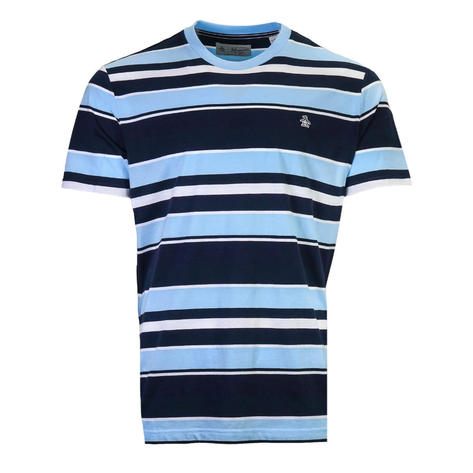 Original Penguin Multi Stripe T Shirt Sky