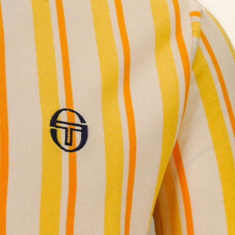 Sergio Tacchini Fine Gauge Knit Cardigan Polo Off White / Lemon Thumbnail 3