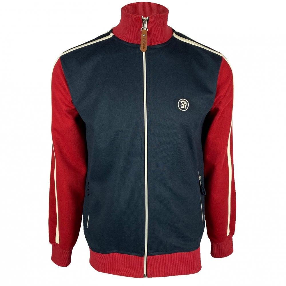 Trojan Records Twin Stripe Contrast Track Top Navy