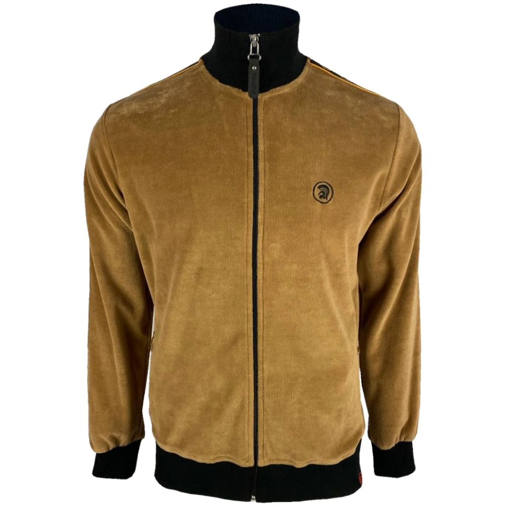 Trojan Records Velour Logo Tape Track Top Camel