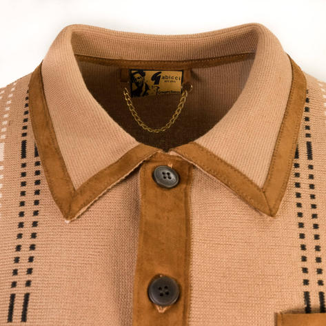 Gabicci Vintage x Gregory Isaacs Button Through Cardigan Camel Thumbnail 3
