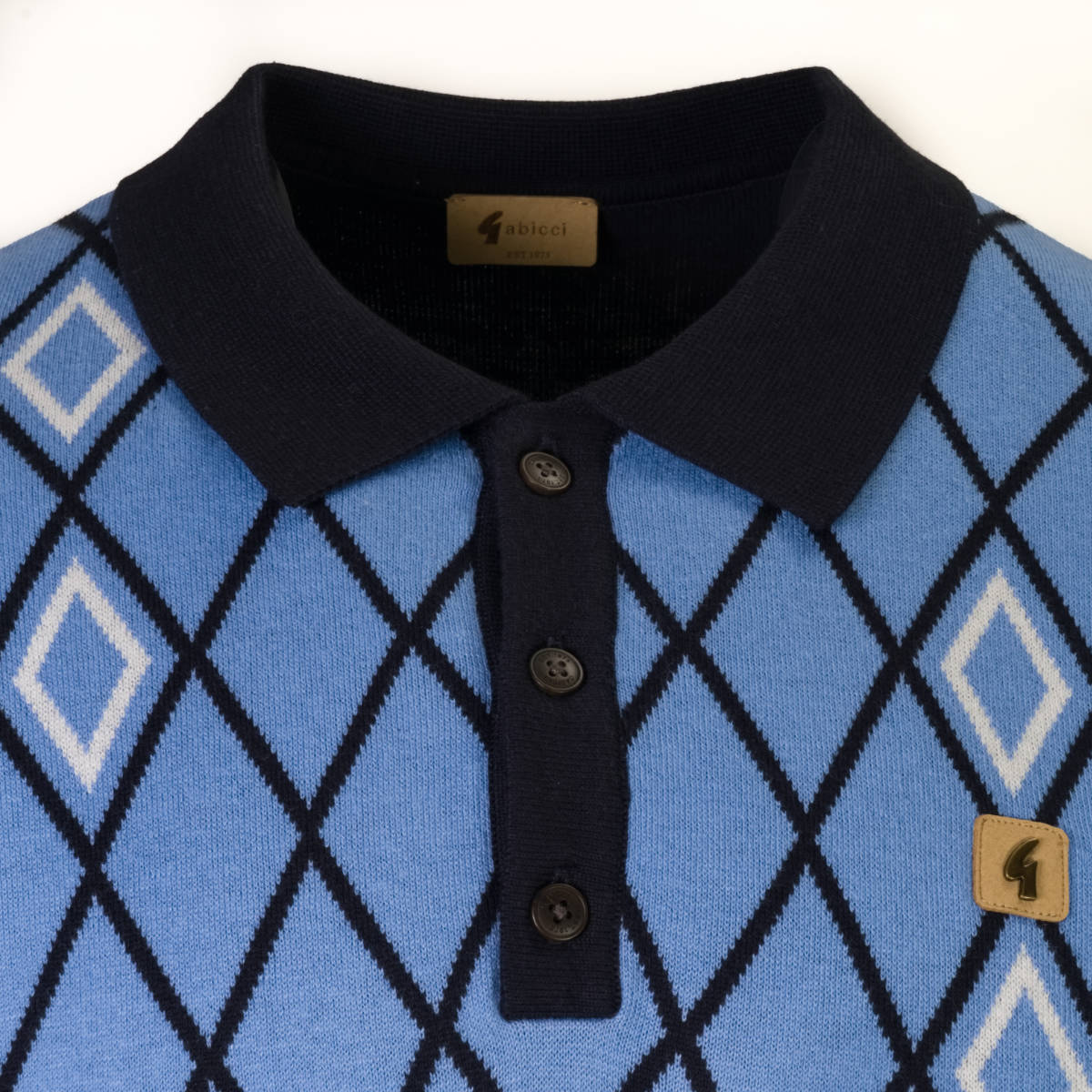 /Gabicci Vintage Diamond Detail Knit Polo Navy Blue / Sky | Adaptor ...