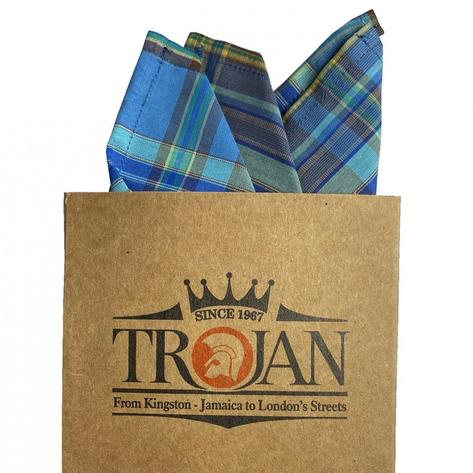 Trojan Records Mens Short Sleeve Multi Check Shirt Brown / Blue Thumbnail 3