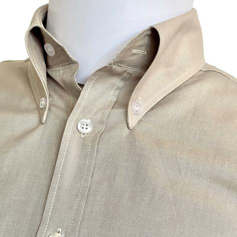 Adaptor Clothing Oxford Long Sleeve Button Down Shirt Stone Thumbnail 2