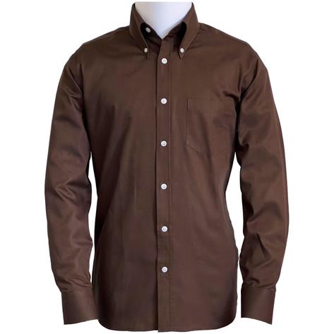 Adaptor Clothing Oxford Long Sleeve Button Down Shirt Brown