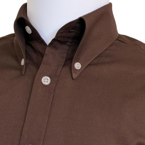 Adaptor Clothing Oxford Long Sleeve Button Down Shirt Brown Thumbnail 2