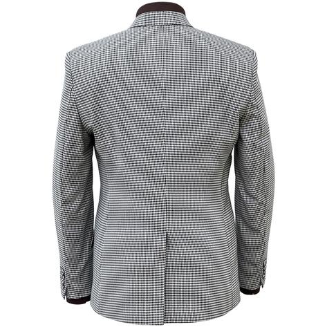 Adaptor Clothing 3 Button Dogtooth Jacket Black / White Thumbnail 3