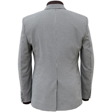 Adaptor Clothing 3 Button Dogtooth Jacket Black / White Thumbnail 3