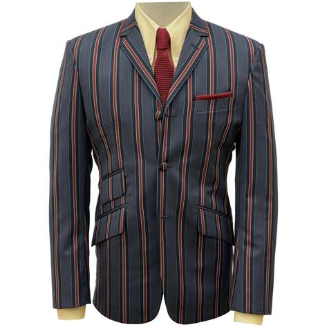 Adaptor Clothing 3 Button Stripe Boating Blazer Jacket Charcoal Thumbnail 2