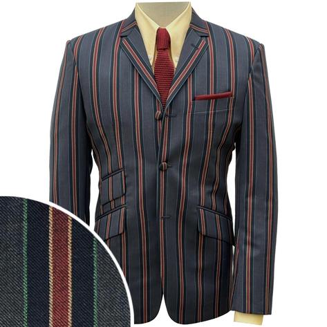 Adaptor Clothing 3 Button Stripe Boating Blazer Jacket Charcoal Thumbnail 1