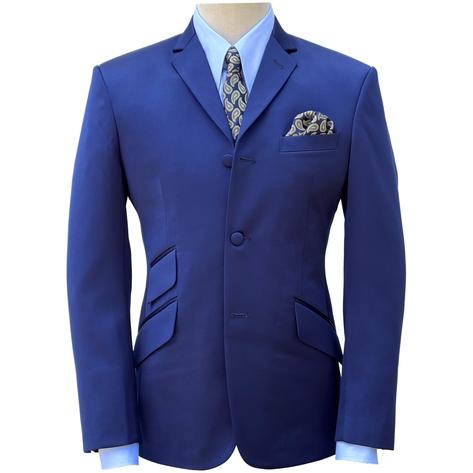 Adaptor Clothing Mod 3 Button Texture Plain Suit ROYAL Blue Thumbnail 3