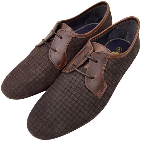 Exclusive Gabicci x Adaptor Basketweave Suede Shoes Brown