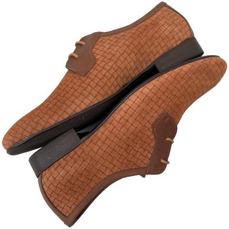 Exclusive Gabicci x Adaptor Basketweave Suede Shoes Tan Thumbnail 5