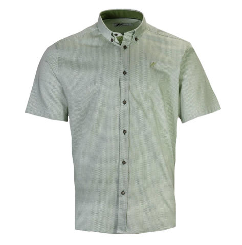 Mish Mash Button Down Small Print Shirt Sage Thumbnail 1