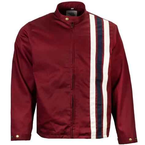 Adaptor Clothing Racing Stripe Rally Jacket Burgundy Thumbnail 1