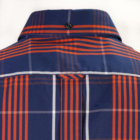 Tootal Short Sleeve Button Down Check Shirt Navy And Orange Thumbnail 3