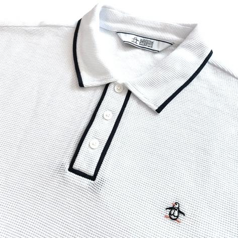Original Penguin Airtex Finge Gauge Knit Polo Shirt White Thumbnail 3