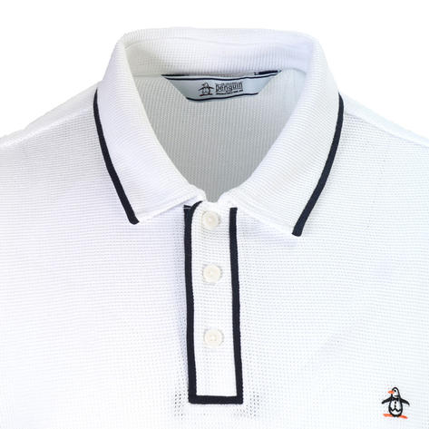 Original Penguin Airtex Finge Gauge Knit Polo Shirt White Thumbnail 2