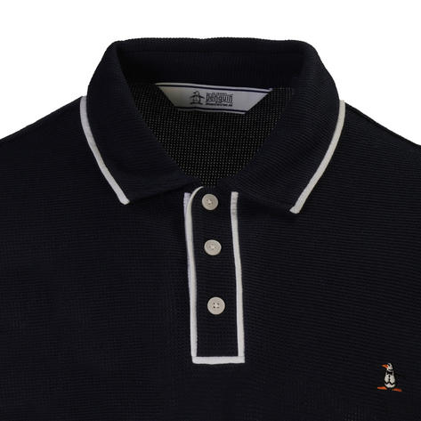 Original Penguin Airtex Fine Gauge Knit Polo Shirt Navy Thumbnail 2