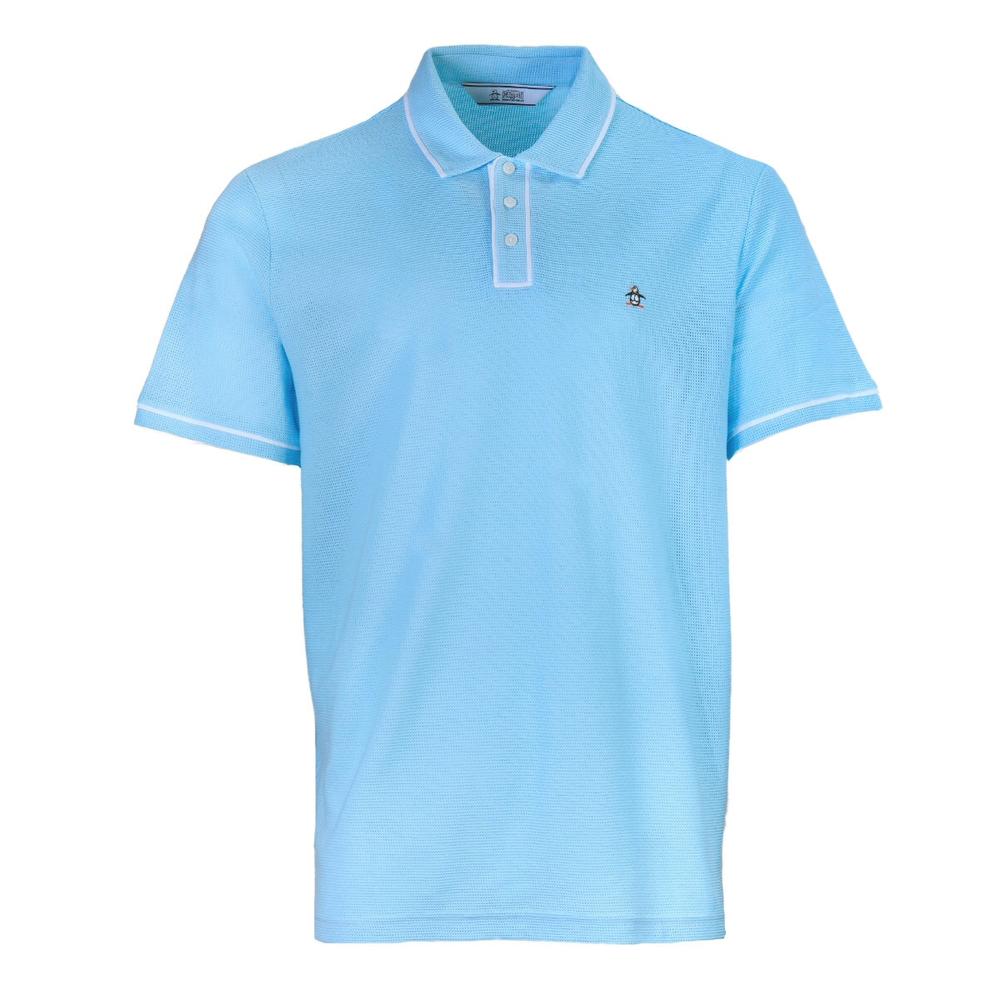 Original Penguin Airtex Fine Gauge Knit Polo Shirt Sky Blue