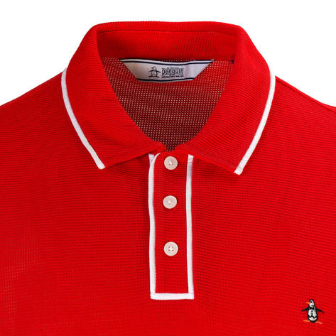 Original Penguin Airtex Fine Gauge Knit Polo Shirt Red Thumbnail 2