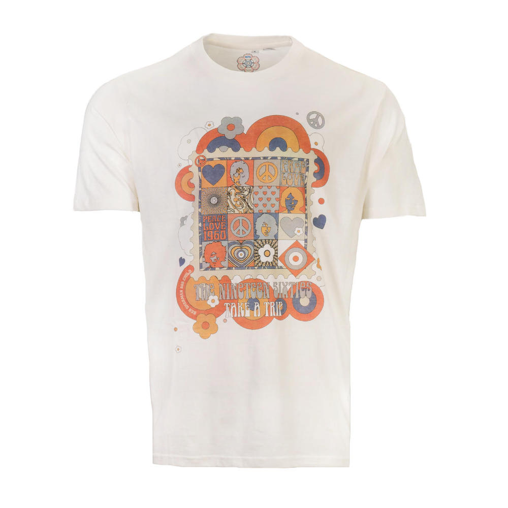 Ben Sherman 60's Free Love Print T-Shirt Ivory