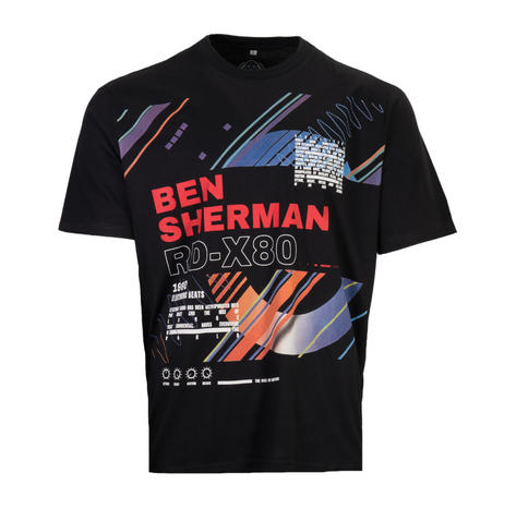 Ben Sherman 80's Dance Graphics Print T-Shirt Black Thumbnail 1