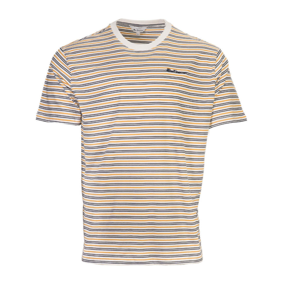 Ben Sherman Horizontal Stripe T-Shirt Off White